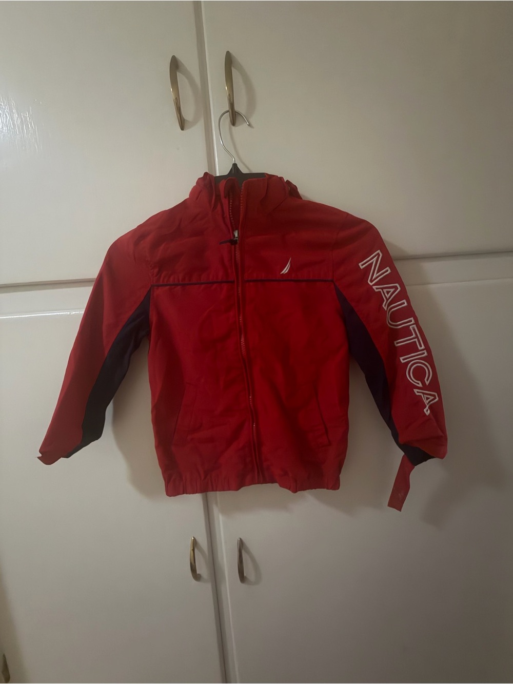 Nautica Red and Black Kids' Hooded Jacket